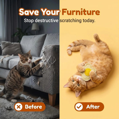 Catnip toys helping redirect cats from scratching furniture