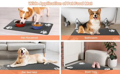 Relvya CleanPaws feeding mat for food and water bowls