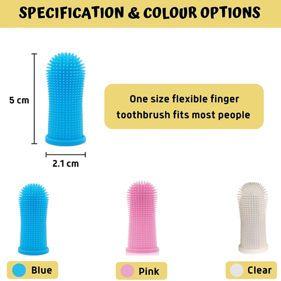 Pet finger toothbrush used for routine dog oral care