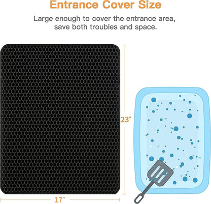 Large cat litter mat sized to cover the area around a litter box
