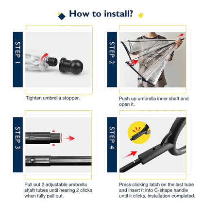 Step-by-step instructions for installing a dog umbrella leash