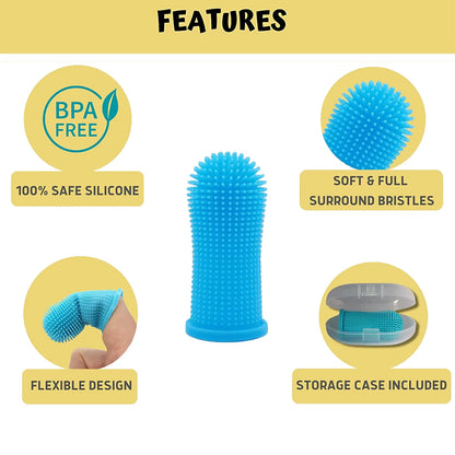 360 degree silicone pet finger toothbrush design