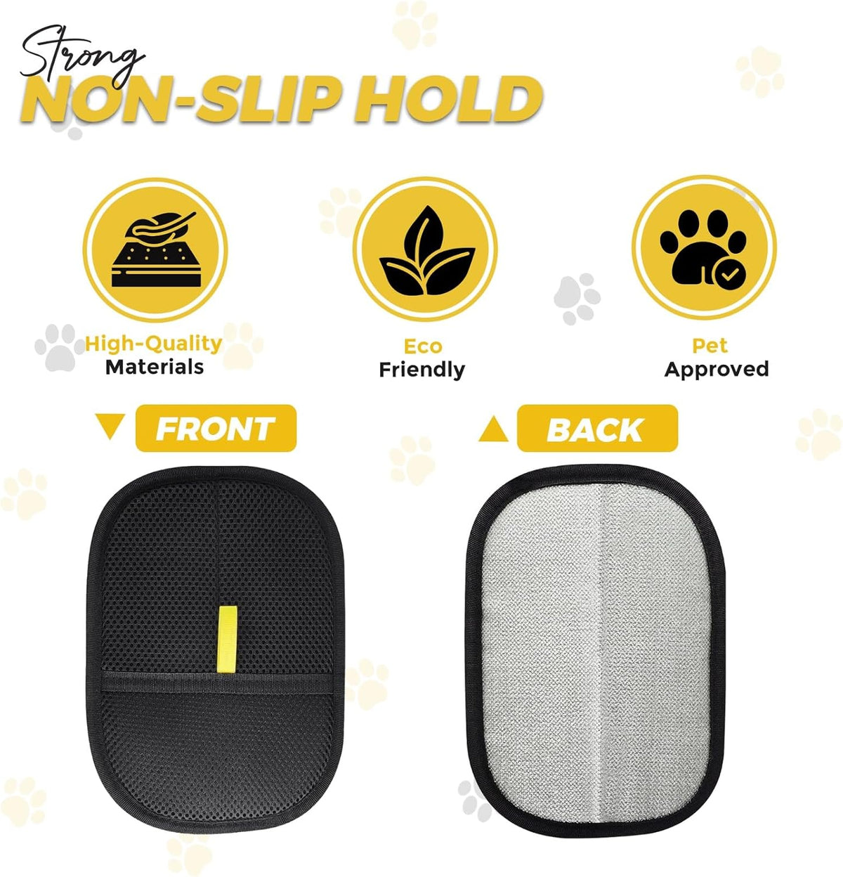 Non-slip pet grooming glove with textured palm and secure fit