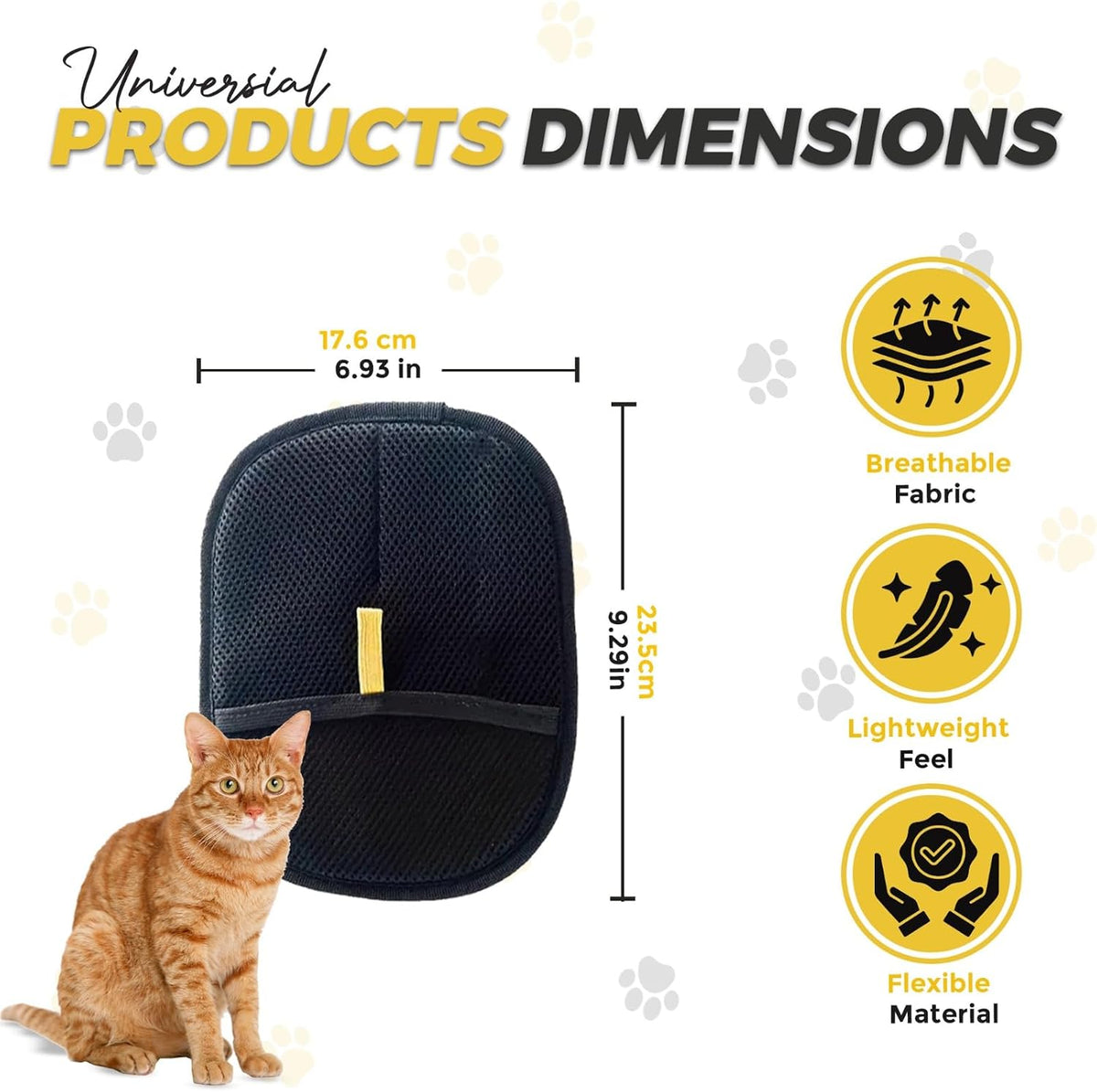 Pet grooming glove product dimensions and size details