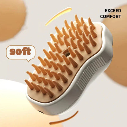 Soft curved grooming brush bristles for comfortable pet grooming