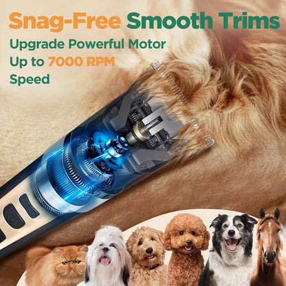 Pet grooming clipper designed for smooth snag-free trimming