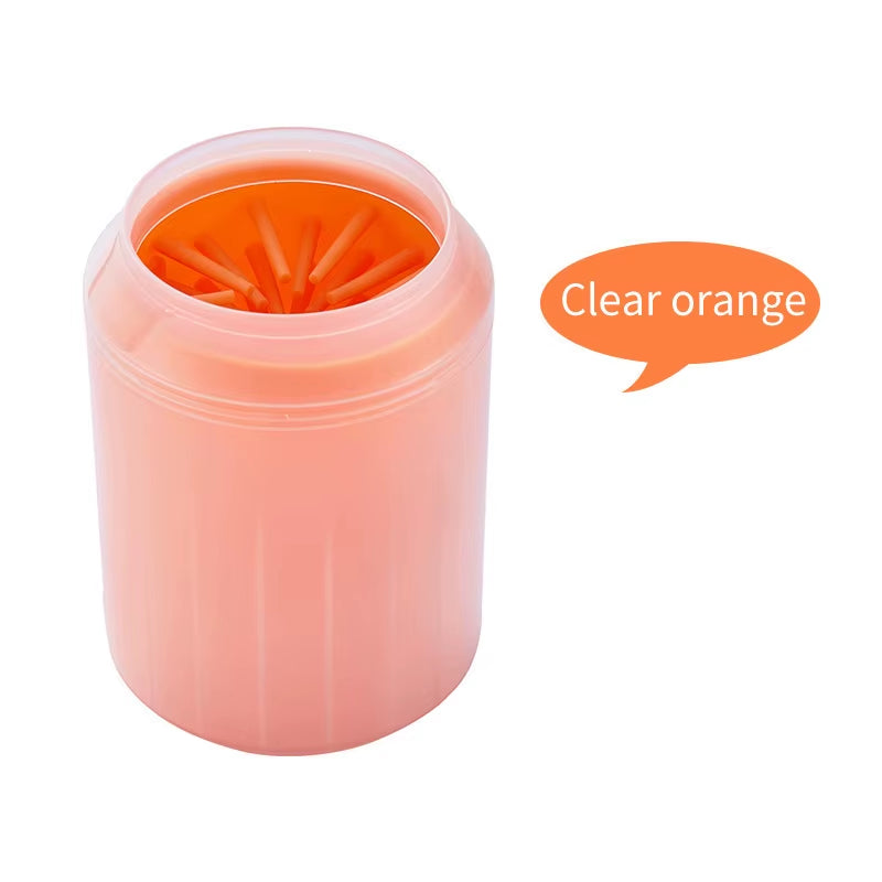 Clear orange Relvya PawPure paw cleaner cup