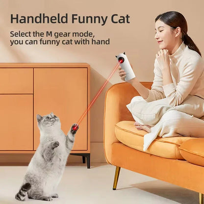 Interactive cat laser toy with handheld remote control