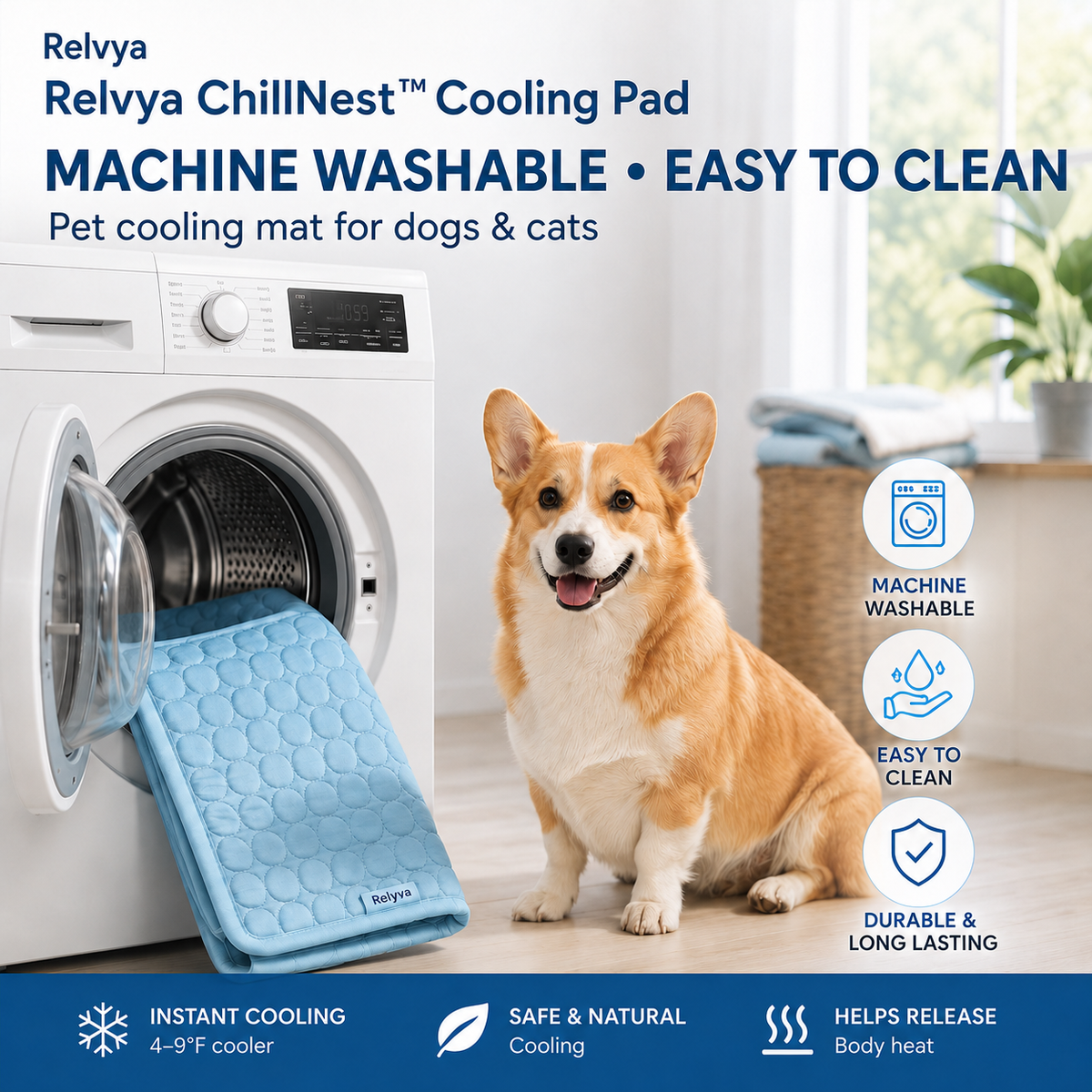 Machine washable ChillNest cooling pad for dogs and cats