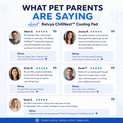 Relvya ChillNest cooling pad colors and available sizes