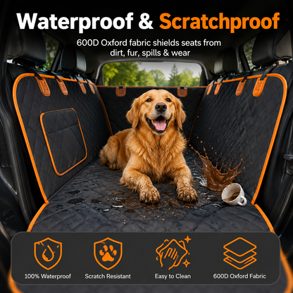 PawGuard waterproof dog car hammock protecting a vehicle back seat