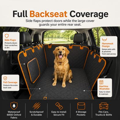 PawGuard dog car hammock providing full backseat coverage