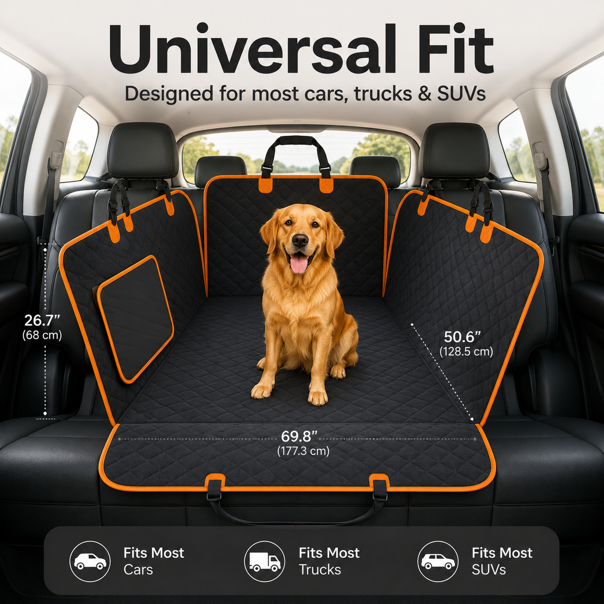 PawGuard dog car hammock fitted across a vehicle back seat
