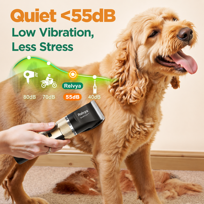 Low noise pet grooming clipper for dogs