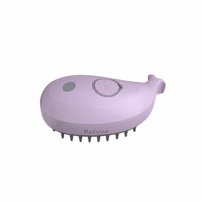 Purple pet grooming mist brush