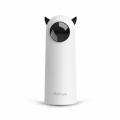 White automatic laser toy for indoor cats