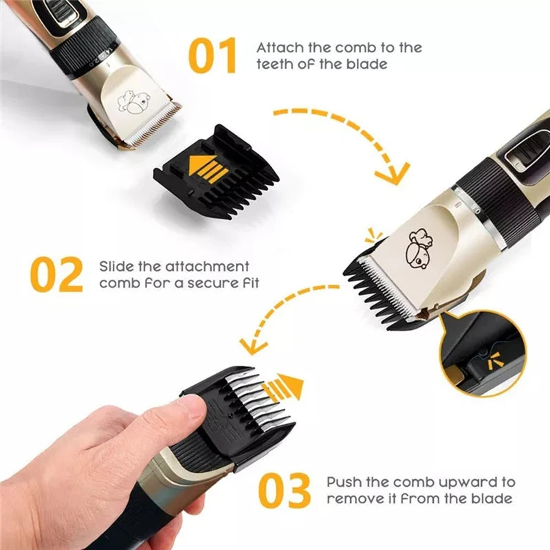 Pet grooming clipper blade removal and cleaning instructions