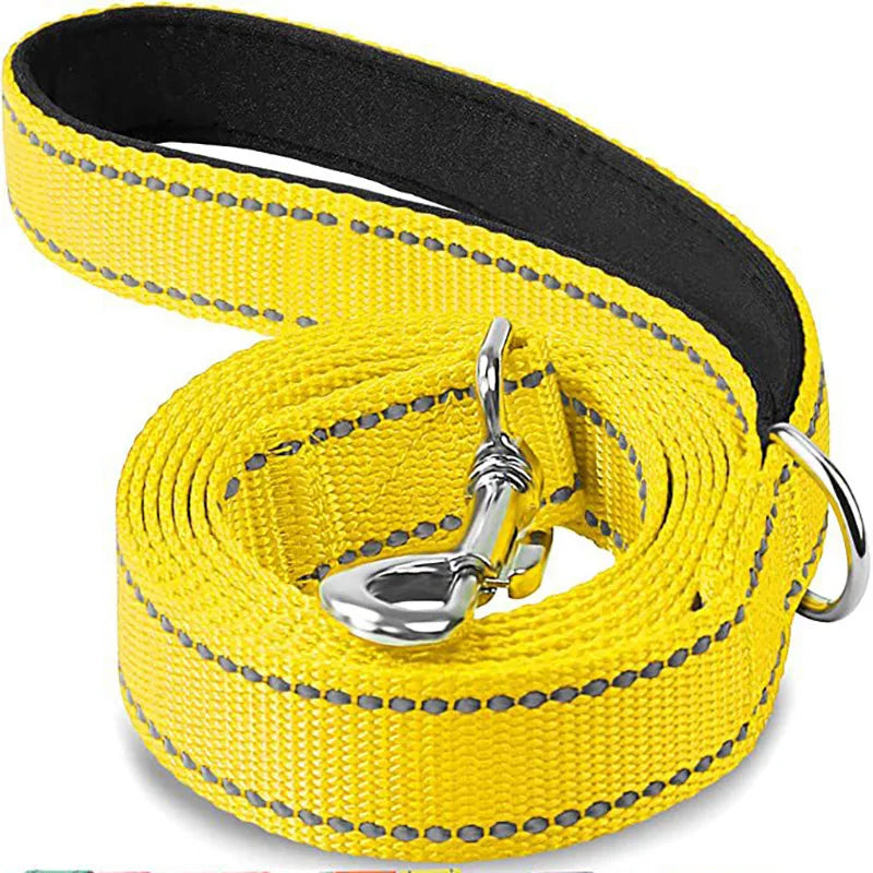 Yellow reflective dog leash