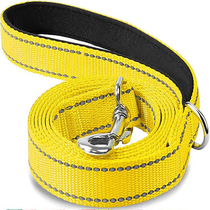 Yellow reflective dog leash