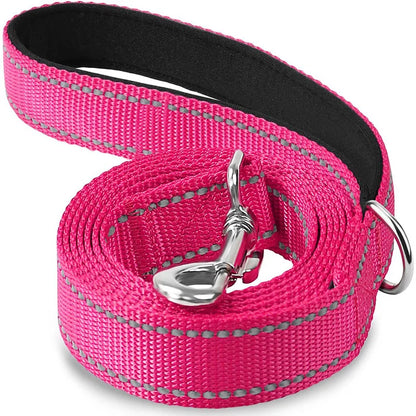 Pink reflective dog leash