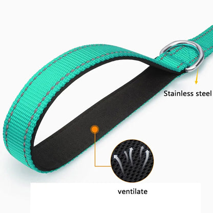 Reflective nylon dog leash material detail