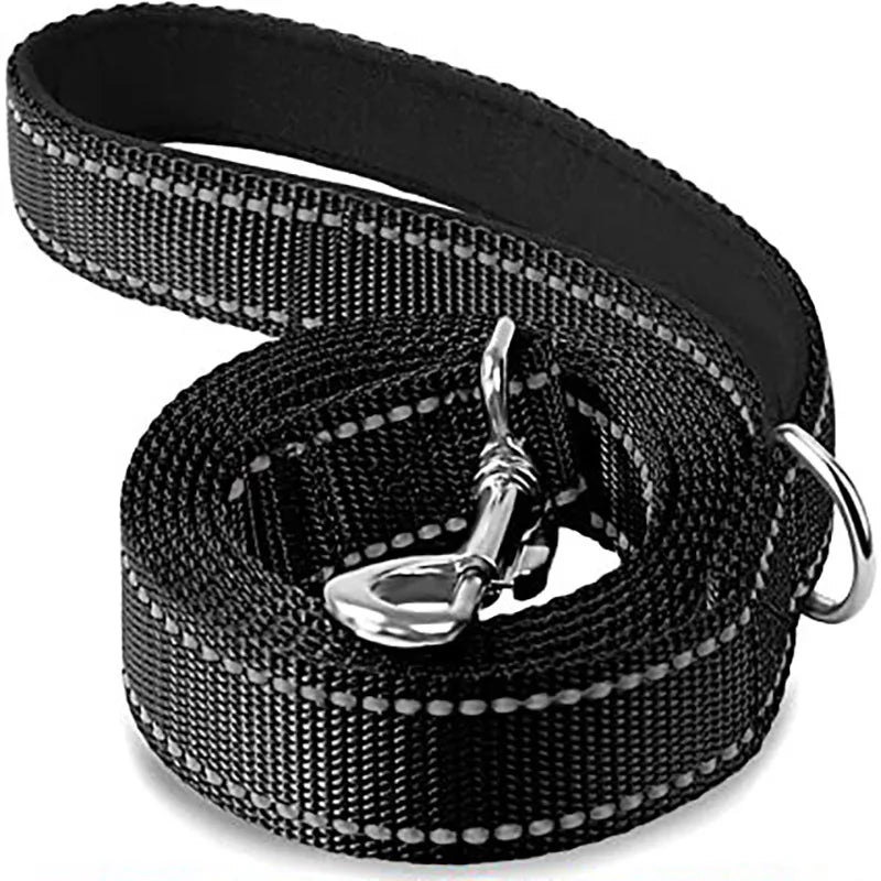 Black reflective dog leash