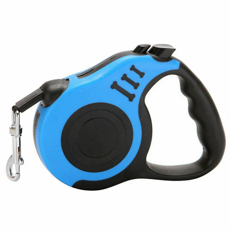 Blue automatic retractable dog leash