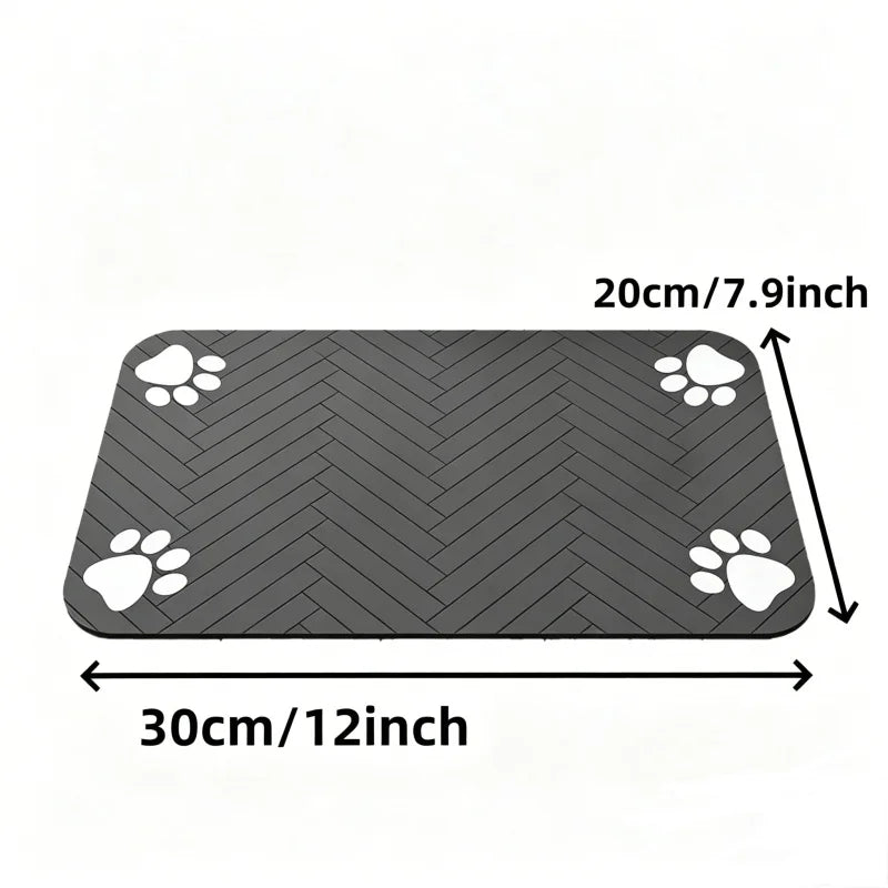 Small Relvya CleanPaws pet bowl mat size guide