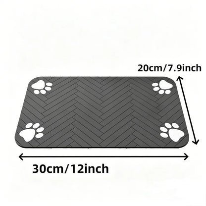 Small Relvya CleanPaws pet bowl mat size guide