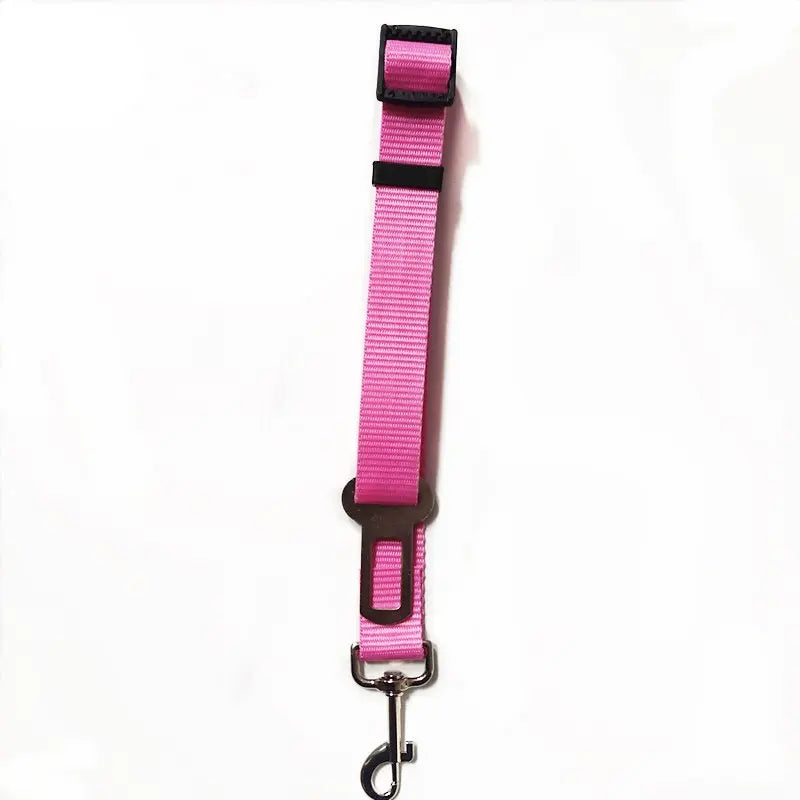 Pink adjustable RoadTether pet seat belt