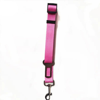 Pink adjustable RoadTether pet seat belt