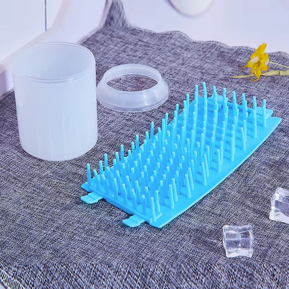 Detachable paw cleaner cup with silicone bristle insert
